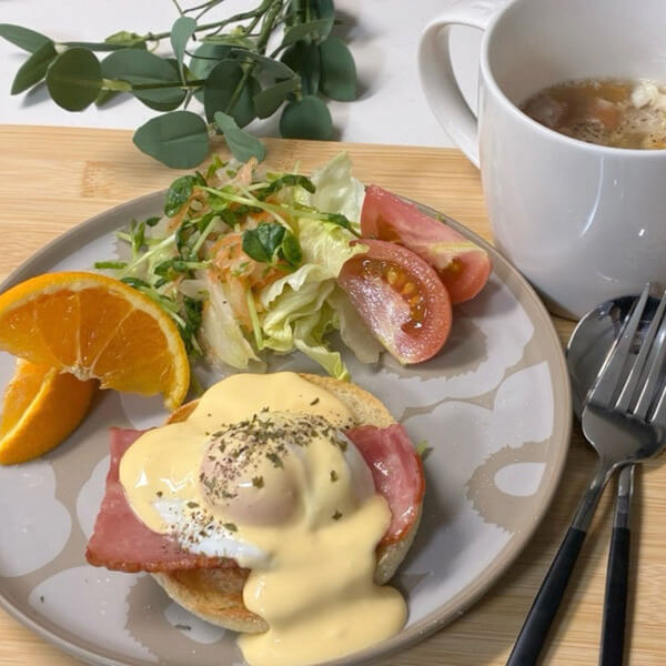 温泉卵で作るエッグベネディクト